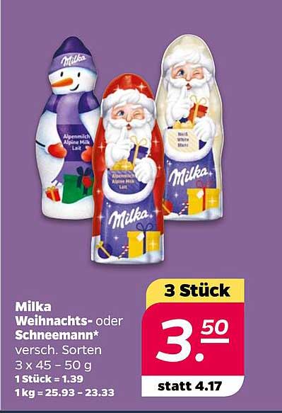 Milka Weihnachts- oder Schneemann*