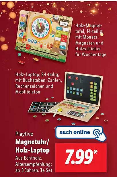 Playtive Magnetuhr/ Holz-Laptop