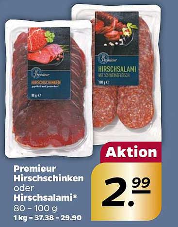 Premieur Hirschschinken oder Hirschsalami*