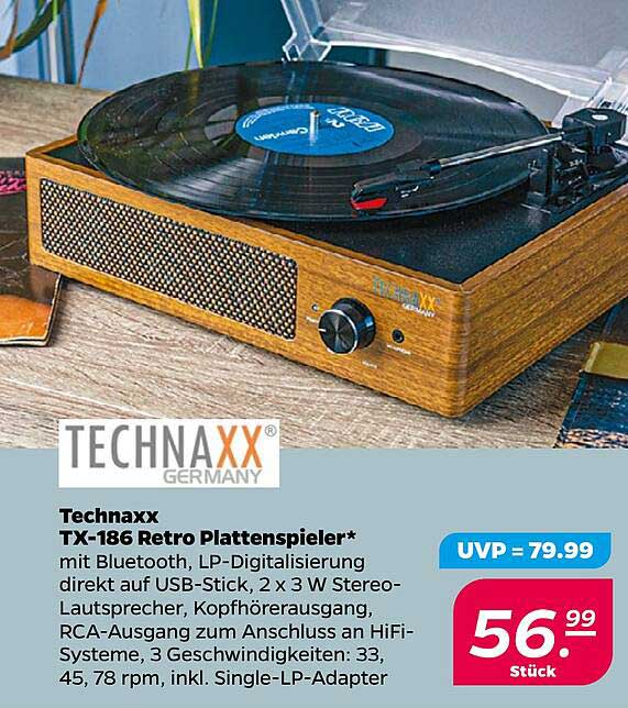 Technaxx TX-186 Retro Plattenspieler