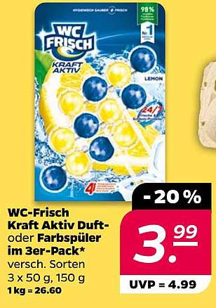 WC-Frisch Kraft Aktiv Duft- oder Farbsprüler im 3er-Pack