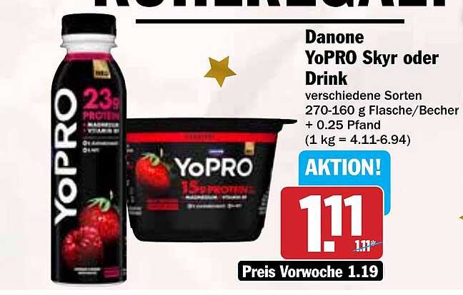 Danone YoPRO Skyr oder Drink