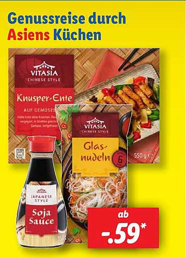 Vitasia Knusper-Ente  
Glasnudeln  
Soja Sauce