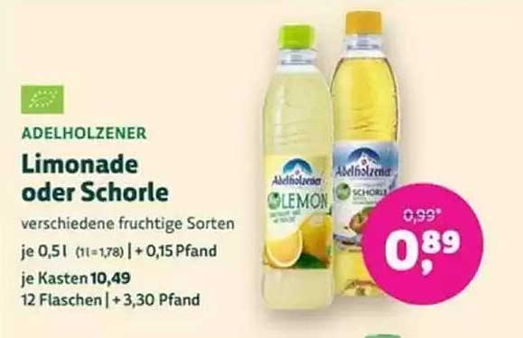 Adelholzener Limonade oder Schorle