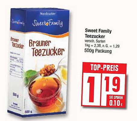 Brauner Teezucker