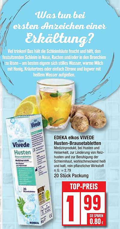 EDEKA elkos VIVEDE Husten-Brausetabletten