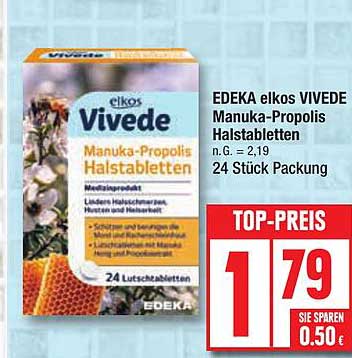 EDEKA elkos VIVEDE Manuka-Propolis Halstabletten