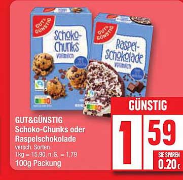 GUT&GÜNSTIG Schoko-Chunks oder Raspelschokolade