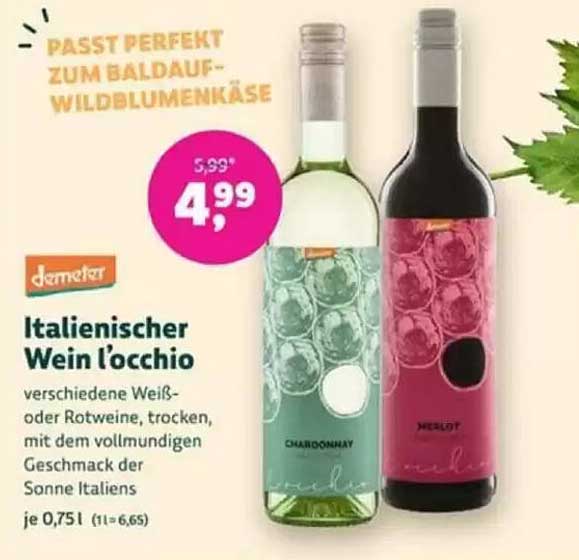 Italienischer Wein l'occhio