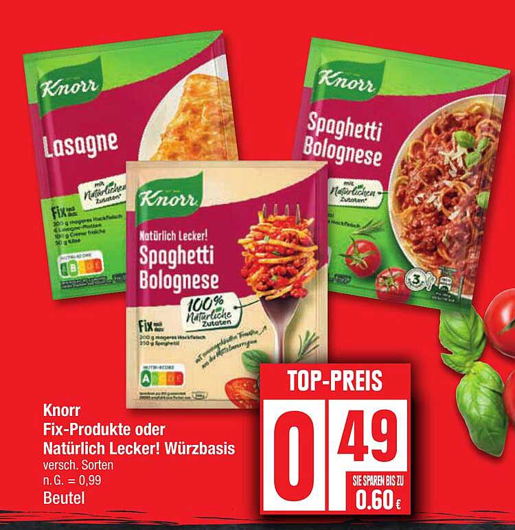 Knorr Lasagne  
Knorr Spaghetti Bolognese