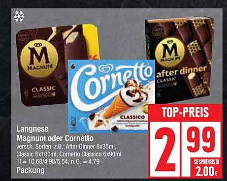 Langnese Magnum oder Cornetto