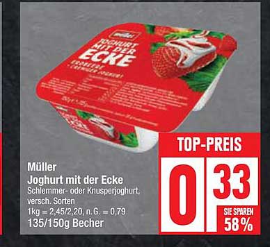 Müller Joghurt mit der Ecke