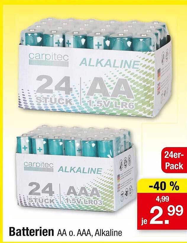 Batterien AA o. AAA, Alkaline