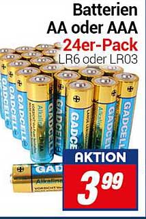 Batterien AA oder AAA 24er-Pack