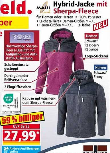 Hybrid-Jacke mit Sherpa-Fleece