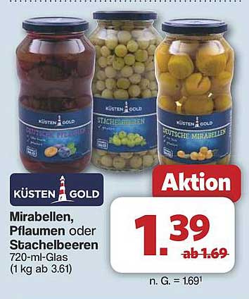 KÜSTEN GOLD Mirabellen, Pflaumen oder Stachelbeeren