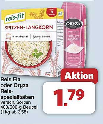 Reis Fit oder Oryza Reis-spezialitäten