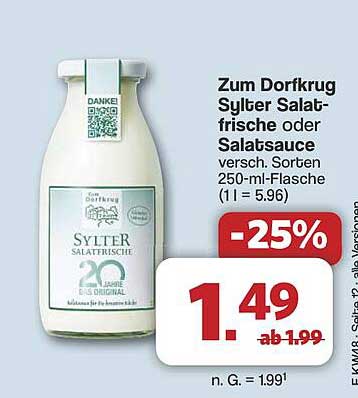 Zum Dorfkrug Sylter Salatfrische oder Salatsauce