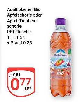 Adelholzer Bio Apfelschorle oder Apfel-Traubenschorle