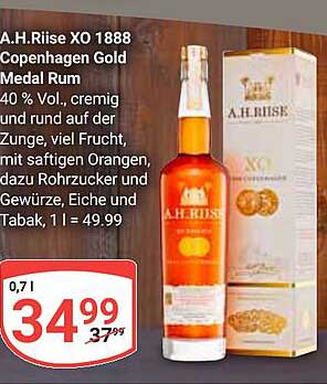 A.H. Riise XO 1888 Copenhagen Gold Medal Rum