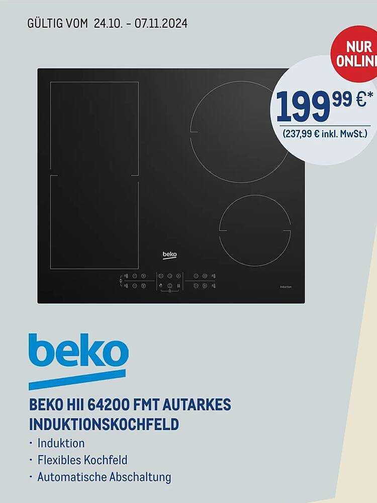 BEKO HII 64200 FMT AUTARKES INDUKTIONSKOCHFELD