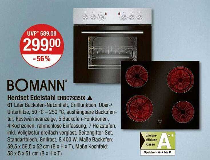 BOMANN Herdset Edelstahl EHBC79351IX