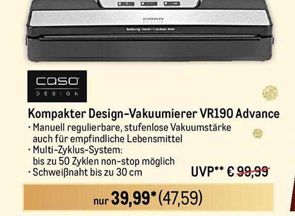 CASO Design-Vakuumierer VR190 Advance