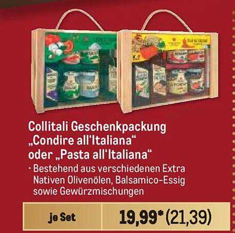 Collitali Geschenkpackung „Condire all'Italiana“ oder „Pasta all'Italiana“