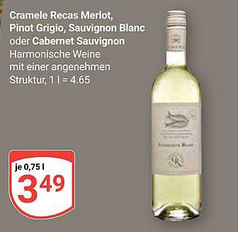 Cramele Recas Merlot, Pinot Grigio, Sauvignon Blanc oder Cabernet Sauvignon