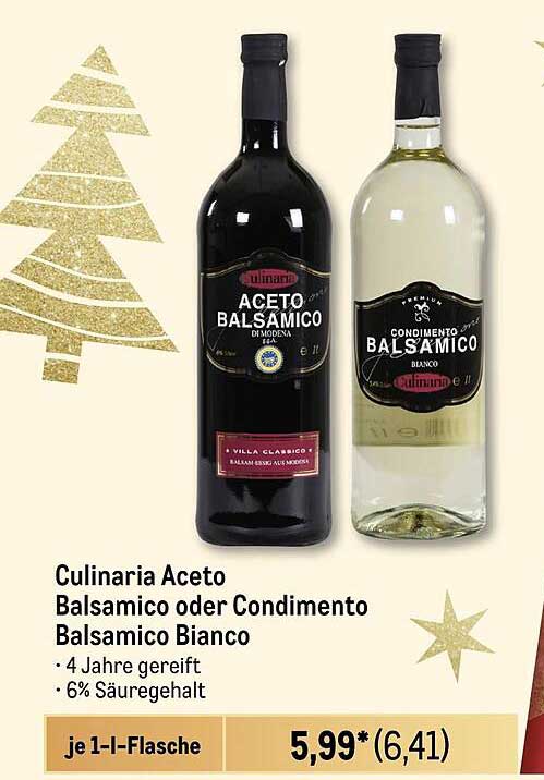 Culinaria Aceto Balsamico oder Condimento Balsamico Bianco