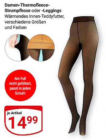 Damen-Thermofleece-Strumpfhose oder -Leggings