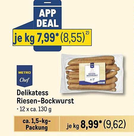 Delikatess Riesen-Bockwurst