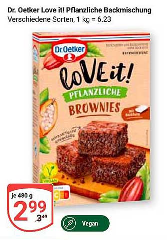 Dr. Oetker Love it! Pflanzliche Backmischung Brownies