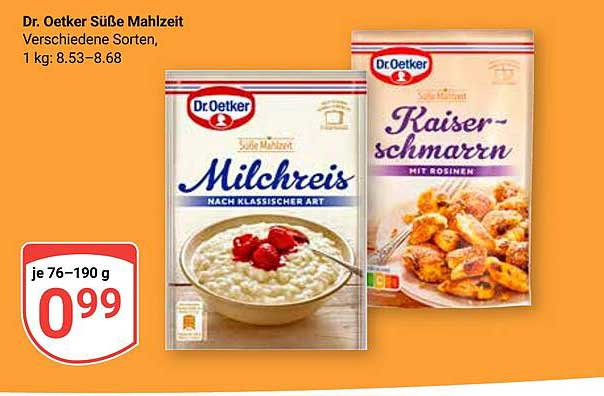 Dr. Oetker Milchreis  
Dr. Oetker Kaiserschmarrn