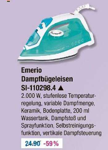 Emerio Dampfbügeleisen SL-110298.4