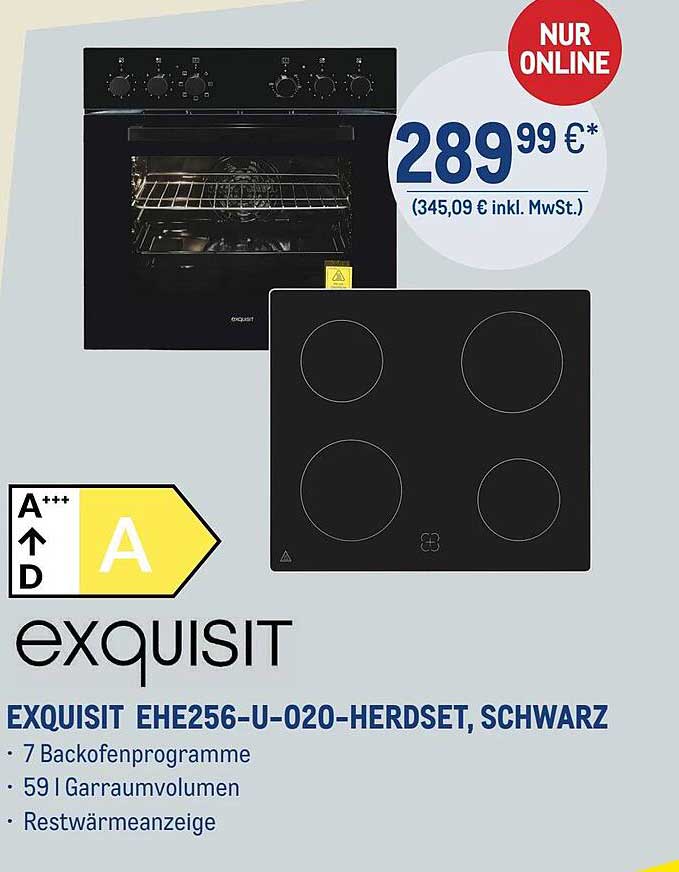 EXQUISIT EHE256-U-020-Herdset, schwarz