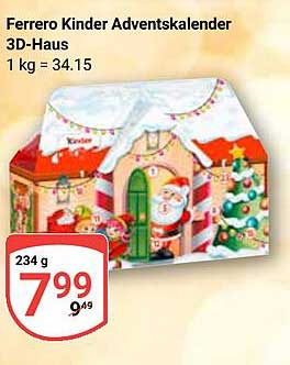 Ferrero Kinder Adventskalender 3D-Haus