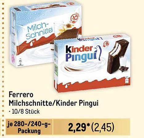 Ferrero Milch-Schnitte/Kinder Pingui