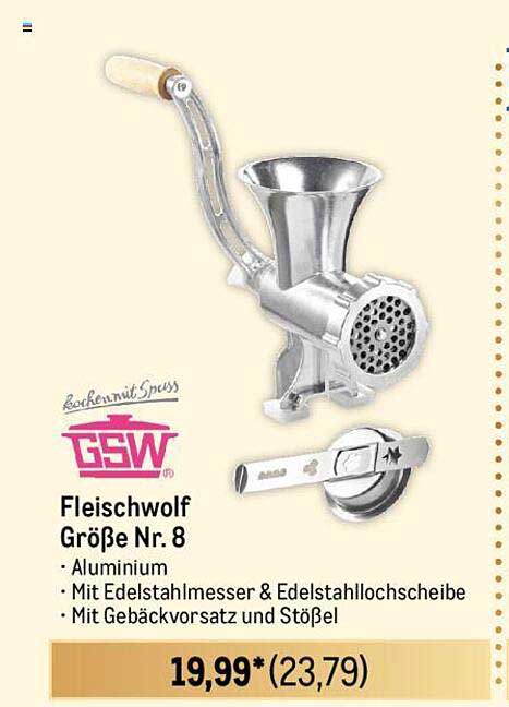 Fleischwolf Größe Nr. 8