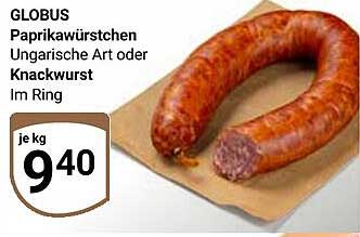 GLOBUS Paprikawürstchen Ungarische Art oder Knackwurst