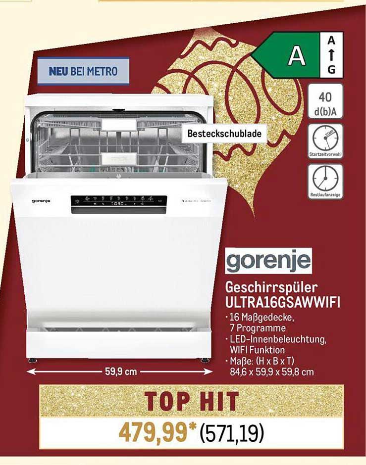 gorenje Geschirrspüler ULTRA16GSAWWIFI