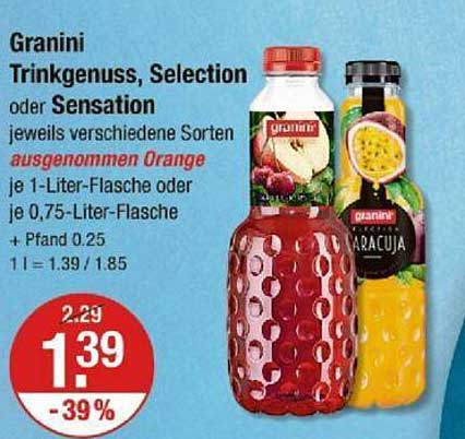 Granini Trinkgenuss, Selection oder Sensation