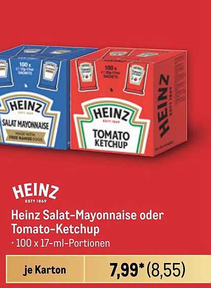 Heinz Salat-Mayonnaise oder Tomato-Ketchup