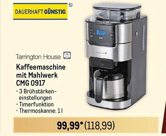 Kaffeemaschine mit Mahlwerk CMG 0917