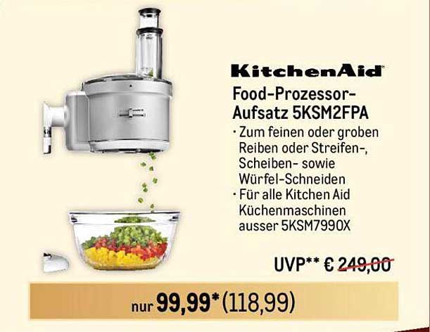 KitchenAid Food-Prozessor-Aufsatz 5KSM2FPA