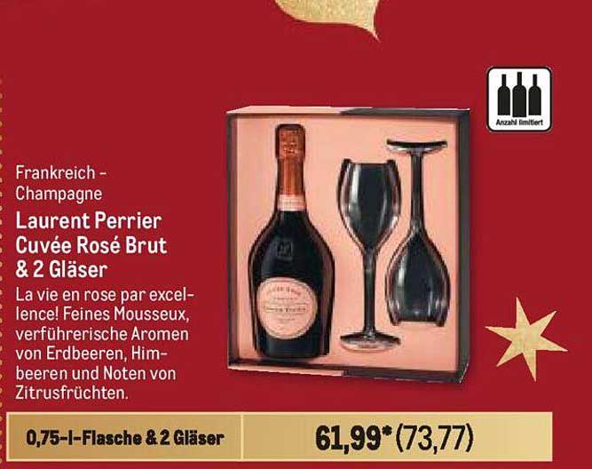 Laurent Perrier Cuvée Rosé Brut & 2 Gläser