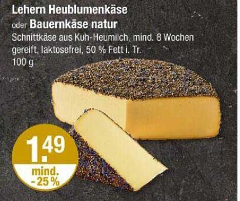 Lehern Heublumenkäse oder Bauernkäse natur