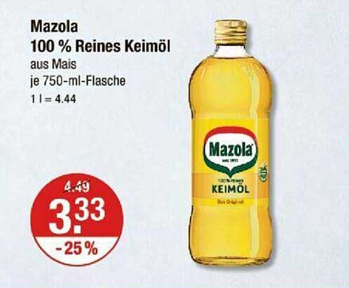 Mazola 100 % Reines Keimöl