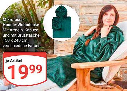 Mikrofasermantel-Hoodie-Wohndecke