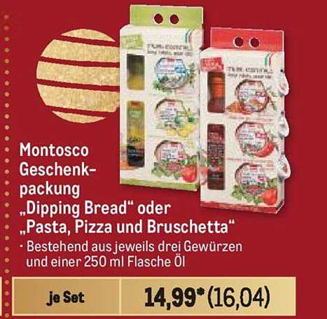 Montosco Geschenkpackung „Dipping Bread“ oder „Pasta, Pizza und Bruschetta“